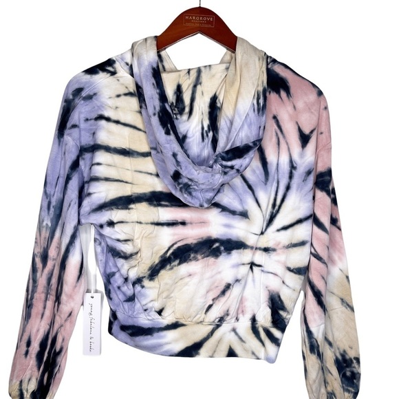 YOUNG FABULOUS & BROKE NWT Tie Dye Kelly Hoodie Size XS in Spiral Pink Lavender - Picture 10 of 16
